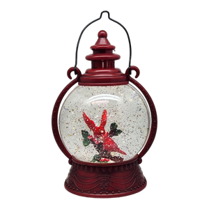 Cardinal Lighted Spinning Water Globe - Getting Ready To Fly