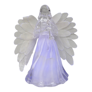 Lighted Acrylic Angel - Horn