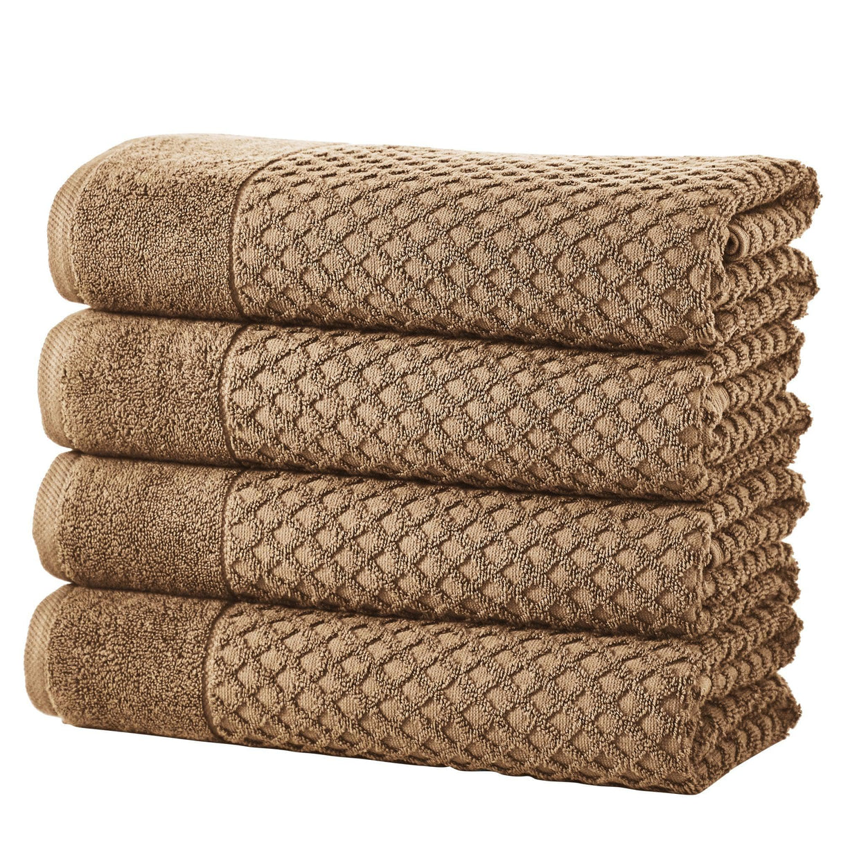 Cotton diamond waffle weave bath towel set - grayson collection