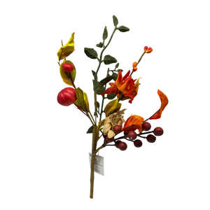 13 inch Faux Autumn Floral Pick With Berries