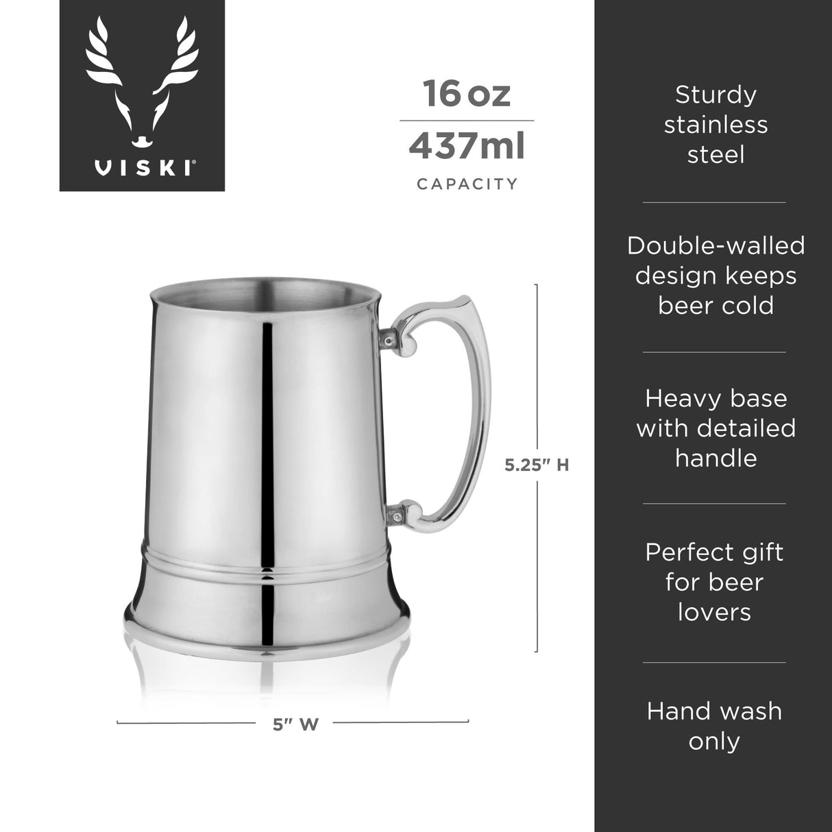 Beer stein in stainless steel viski®