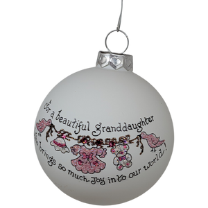 Christmas Keepsake Glass Ornament - For a Beautiful Granddaughter
