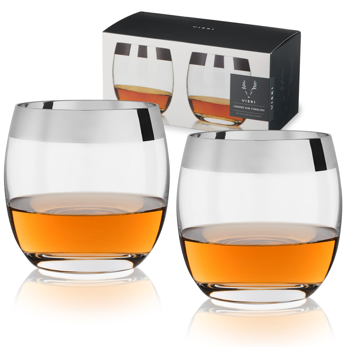 Irving-crystal-chrome-rim-tumblers-viski®-Tumblers