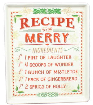 Stoneware Recipe Plate - Be Merry