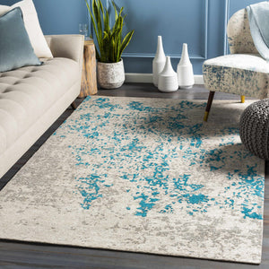 Sweeny Beige/Blue Abstract Area Rug - Clearance