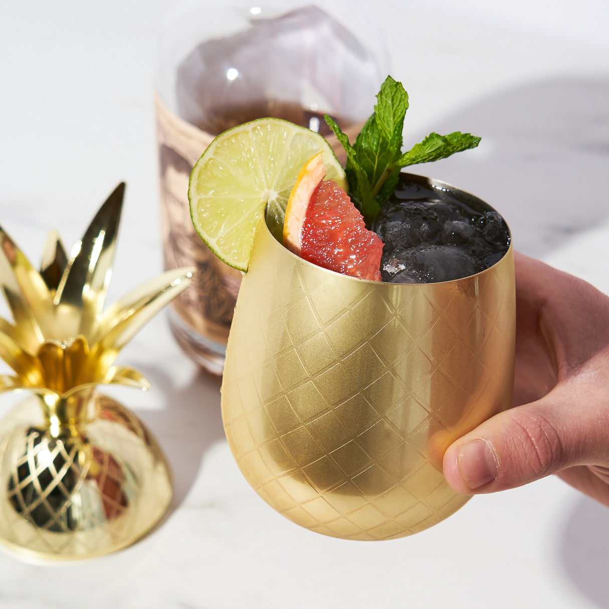 16oz Gilded Pineapple Cocktail Tumbler