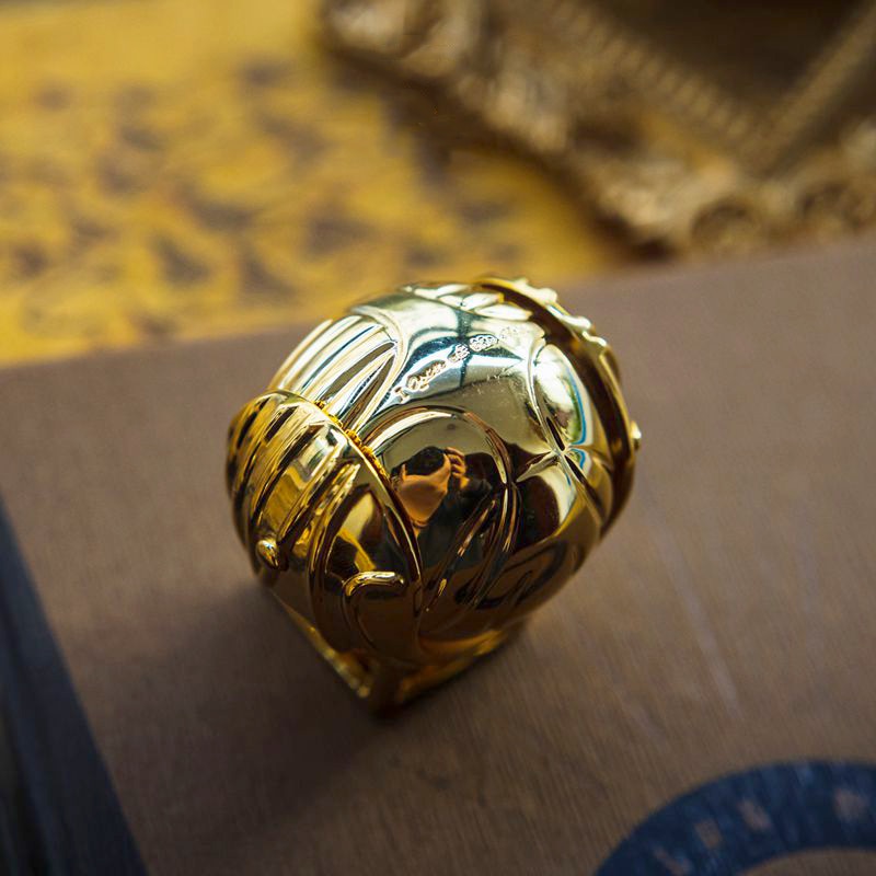 Golden Snitch Style Ring Box Gold Plated Jewelry Ring Holder Gift Box