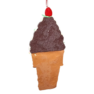 Claydough Ice Cream Ornament - Chocolate