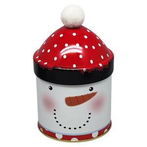 Gift Tin with Pom Pom Hat - Snowman