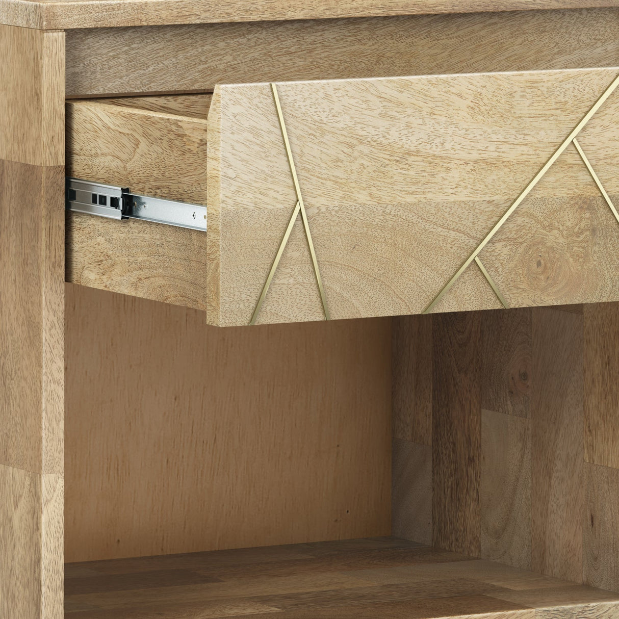 Graceful 1 - Drawer Nightstand with Open Bottom Shelf and Metal Legs - Nightstands