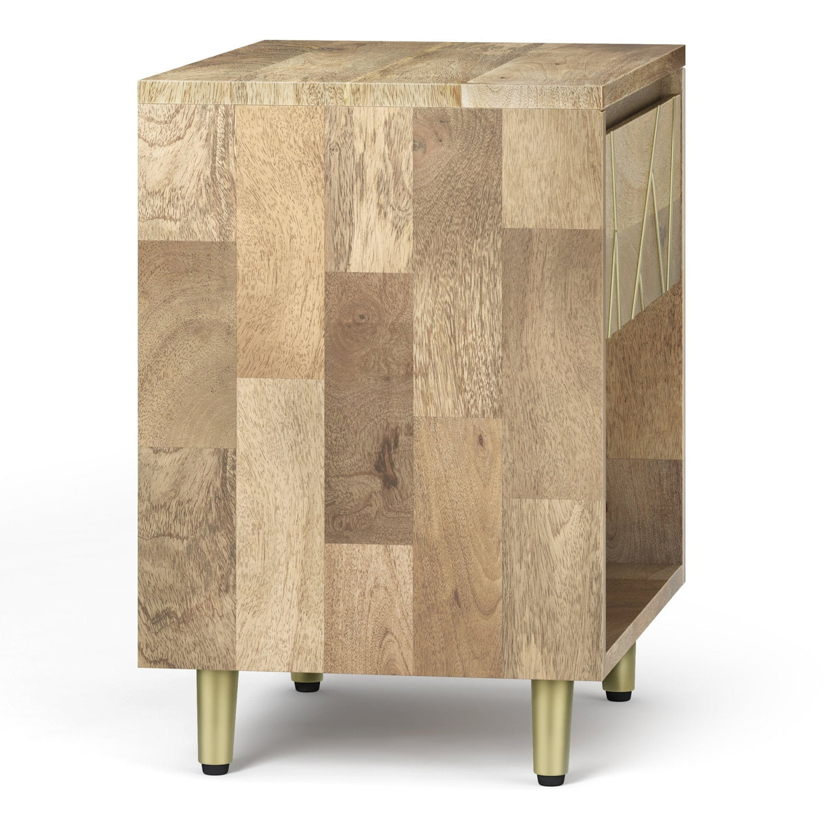 Graceful 1 - Drawer Nightstand with Open Bottom Shelf and Metal Legs - Nightstands
