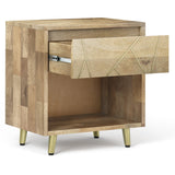 Graceful 1 - Drawer Nightstand with Open Bottom Shelf and Metal Legs - Nightstands