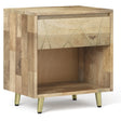 Graceful 1 - Drawer Nightstand with Open Bottom Shelf and Metal Legs - Nightstands