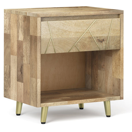 Graceful 1 - Drawer Nightstand with Open Bottom Shelf and Metal Legs - Nightstands