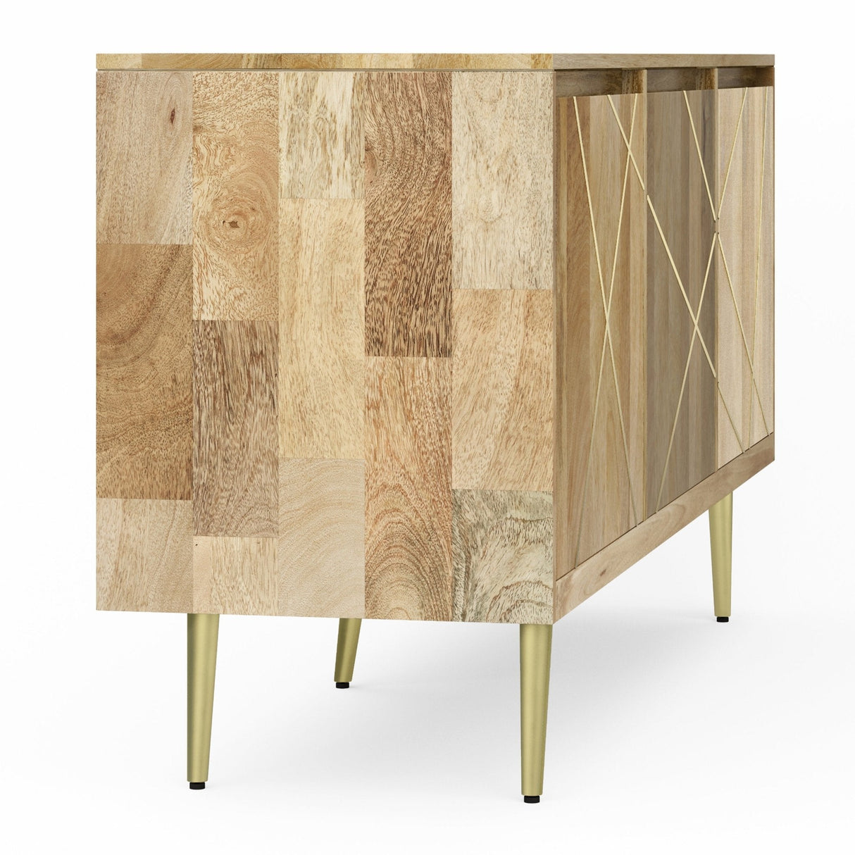 Graceful 3 - Door Buffet Cabinet with Adjustable Shelves and Metal Legs - Buffets & Sideboards