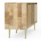 Graceful 3 - Door Buffet Cabinet with Adjustable Shelves and Metal Legs - Buffets & Sideboards