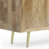 Graceful 3 - Door Buffet Cabinet with Adjustable Shelves and Metal Legs - Buffets & Sideboards