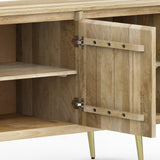 Graceful 3 - Door Buffet Cabinet with Adjustable Shelves and Metal Legs - Buffets & Sideboards