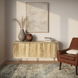 Graceful 3 - Door Buffet Cabinet with Adjustable Shelves and Metal Legs - Buffets & Sideboards