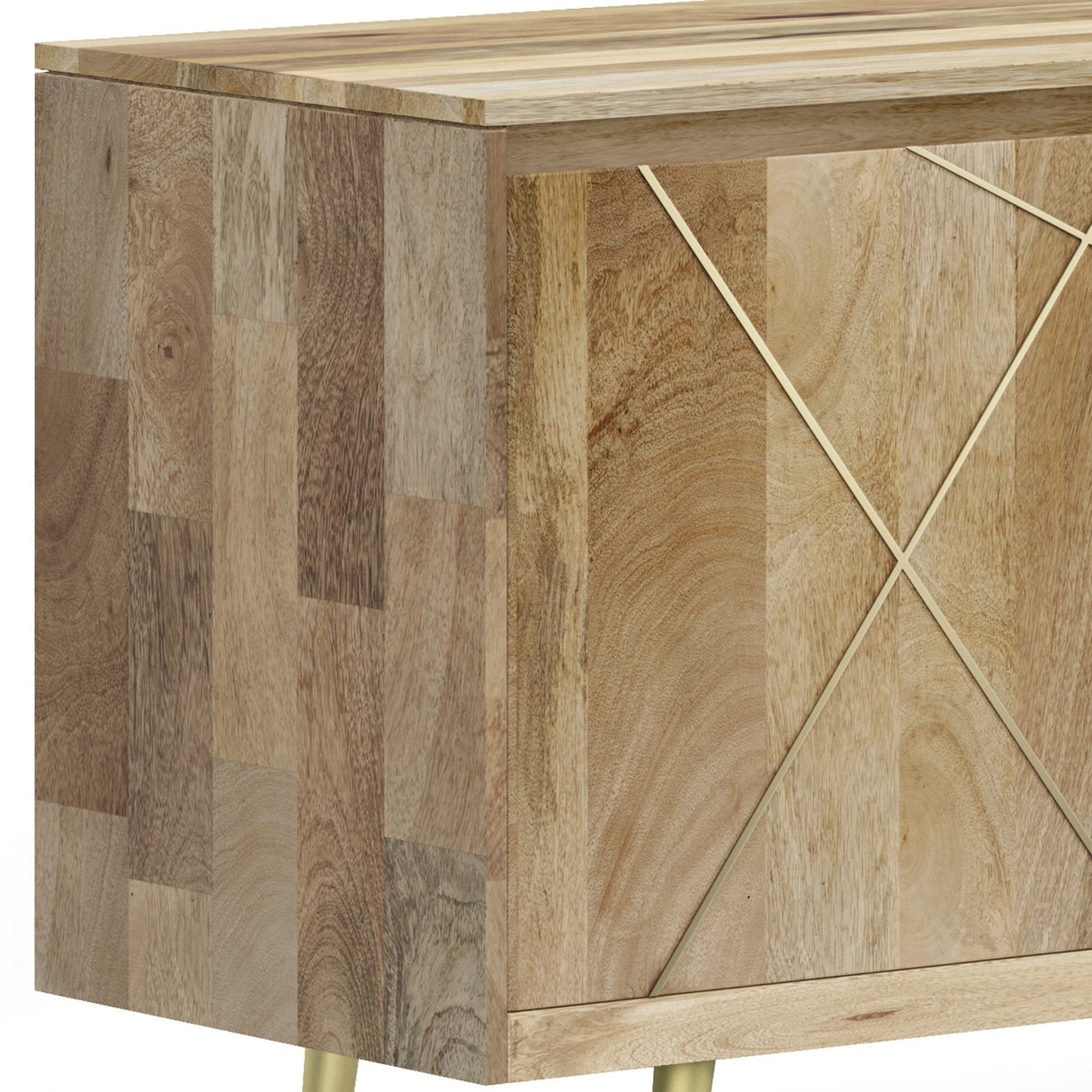 Graceful 3 - Door Buffet Cabinet with Adjustable Shelves and Metal Legs - Buffets & Sideboards