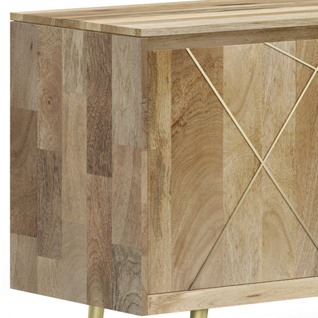 Graceful 3 - Door Buffet Cabinet with Adjustable Shelves and Metal Legs - Buffets & Sideboards