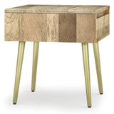 Graceful Side Table with Drawer and Metal Legs - Side Tables