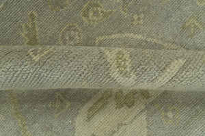 Gray And Beige Traditional Oushak Design Hand Knotted 5.6x8.6 wool area rug