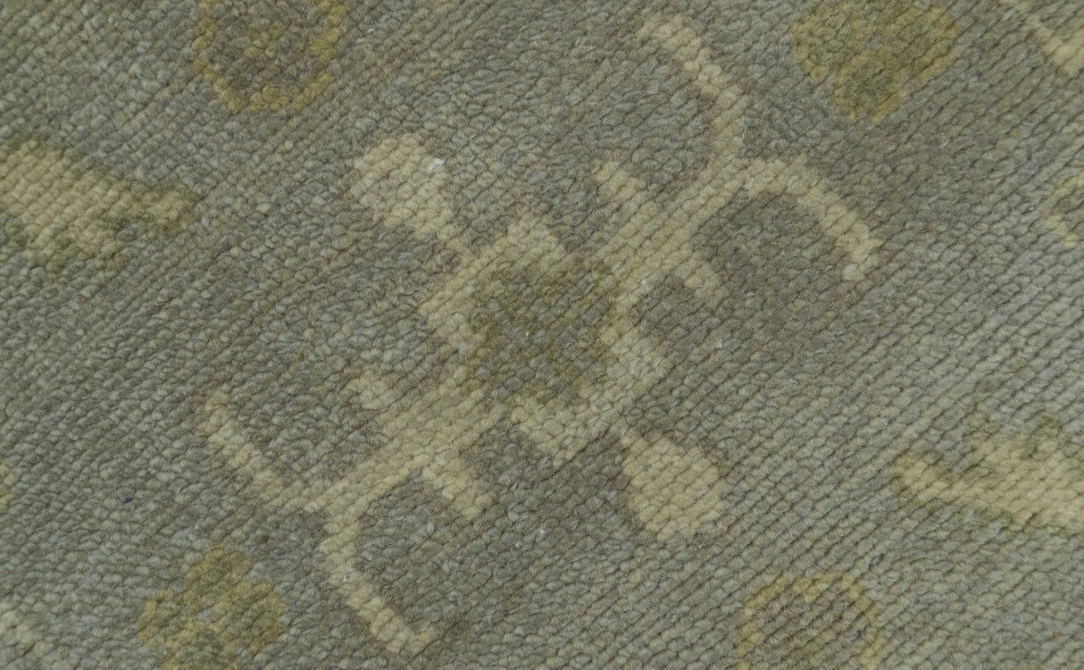 Gray And Beige Traditional Oushak Design Hand Knotted 5.6x8.6 wool area rug