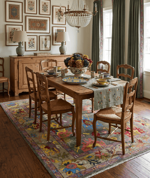Gray and Olive Wool Colorful Hand knotted Traditional Oushak Multi Size wool Area Rug