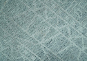 Gray and Silver 5x8 Stripes Design Hand Knotted wool and Art Silk Area Rug