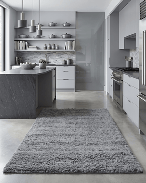 Gray Modern Solid Design Hand Woven Wool Area Rug