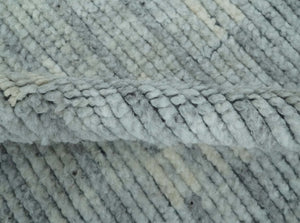 Gray, Silver and Ivory Traditional Hand Knotted 8x10 Wool Area Rug