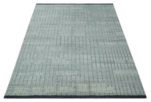 Gray, Silver and Ivory Traditional Hand Knotted 8x10 Wool Area Rug