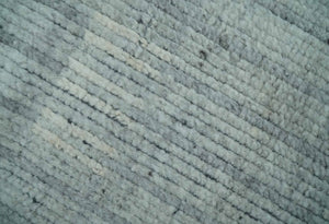 Gray, Silver and Ivory Traditional Hand Knotted 8x10 Wool Area Rug