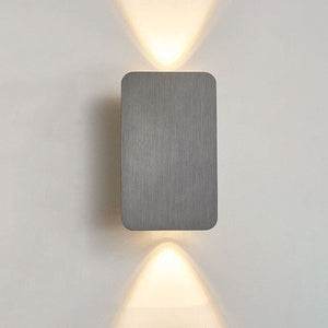 Nordic Minimalist Glass Rectangular LED Wall Sconce Light 2-light