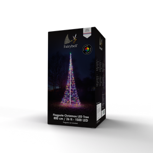 Fairybell 25 Foot Flagpole Tree - 1500 LED Multi Color