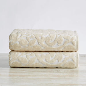2 Pack Jacquard Bath Towels - Cassie Collection