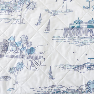 3-Piece Coastal Toile Quilt Set - Cape Elizabeth Collection