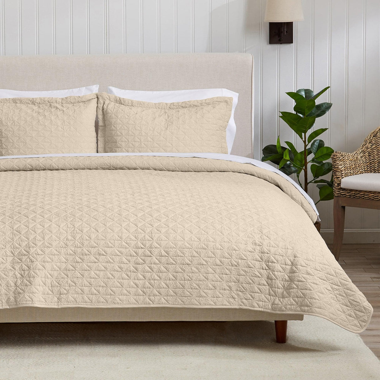 3-Piece Textured Quilt Set - Emeline Collection