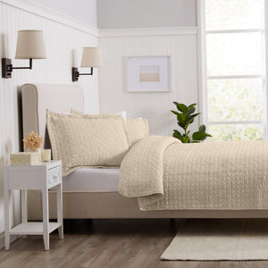 3-Piece Textured Quilt Set - Emeline Collection