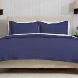 3 Piece Textured Striped Quilt Set - Ellie Collection