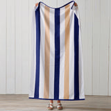 Great Bay Home 4 Pack Cotton Stripe Beach Towel - Sunset Bay Collection 4 Pack 100% Cotton Reversible Cabana Beach Towel | Sunset Bay by Great Bay Home