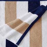 Great Bay Home 4 Pack Cotton Stripe Beach Towel - Sunset Bay Collection 4 Pack 100% Cotton Reversible Cabana Beach Towel | Sunset Bay by Great Bay Home
