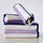 Great Bay Home 30" x 60" / Navy / Lilac 4 Pack Cotton Stripe Beach Towel - Sunset Bay Collection 4 Pack 100% Cotton Reversible Cabana Beach Towel | Sunset Bay by Great Bay Home