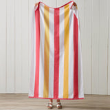Great Bay Home 4 Pack Cotton Stripe Beach Towel - Sunset Bay Collection 4 Pack 100% Cotton Reversible Cabana Beach Towel | Sunset Bay by Great Bay Home