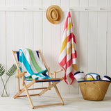 Great Bay Home 4 Pack Cotton Stripe Beach Towel - Sunset Bay Collection 4 Pack 100% Cotton Reversible Cabana Beach Towel | Sunset Bay by Great Bay Home