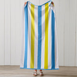 Great Bay Home 4 Pack Cotton Stripe Beach Towel - Sunset Bay Collection 4 Pack 100% Cotton Reversible Cabana Beach Towel | Sunset Bay by Great Bay Home