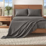4 Piece Heathered Solid Cotton Blend Flannel Sheet Set - Anders Collection