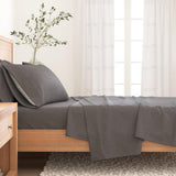 4 Piece Heathered Solid Cotton Blend Flannel Sheet Set - Anders Collection