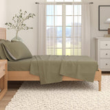 4 Piece Heathered Solid Cotton Blend Flannel Sheet Set - Anders Collection